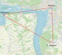 Вертолетная прогулка Казань - Свияжск - Казань (карта)