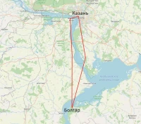 Вертолетная прогулка Казань - Свияжск - Казань (карта)