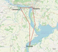 Вертолетная прогулка Казань - Свияжск - Болгар (карта)
