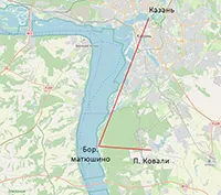 Вертолетная прогулка Казань - Свияжск - Казань (карта)